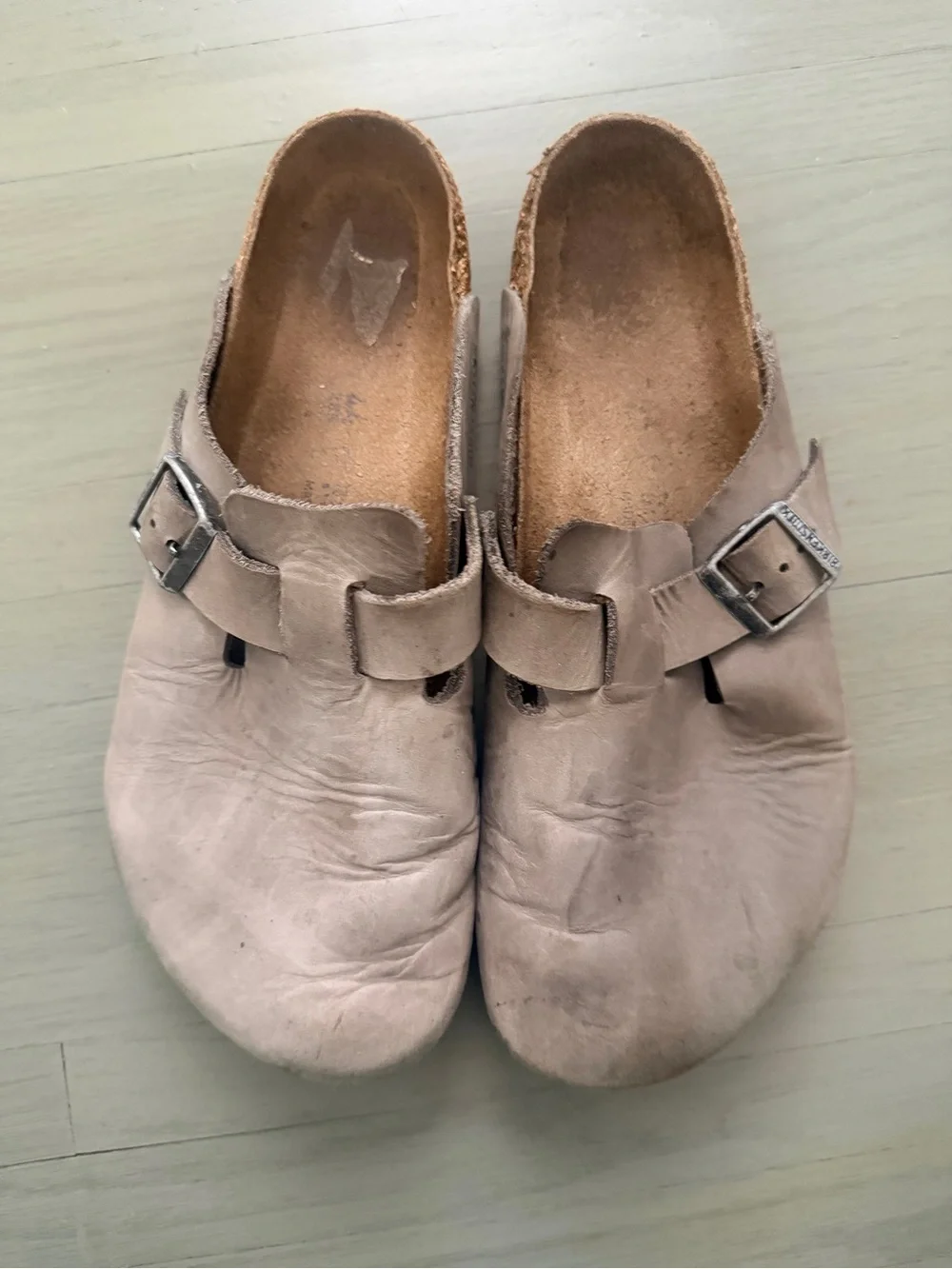 Men’s Birkenstock Clog Taupe Slip-On Buckle Clog